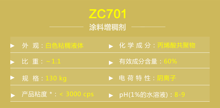 塗料(liao)增稠劑(ji)ZC701詳情